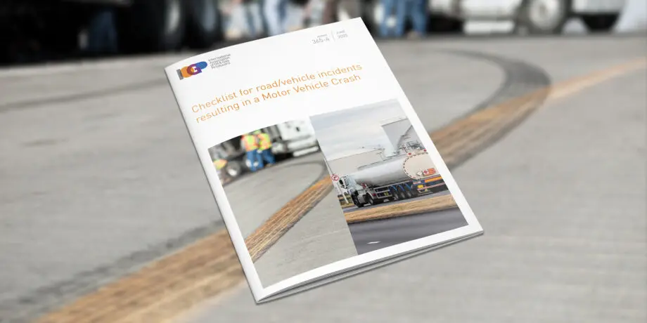 Checklist for road/vehicle incidents resulting in a Motor Vehicle Crash
