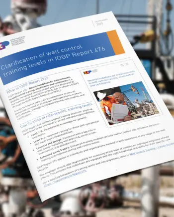 Clarification of well control training levels in IOGP Report 476