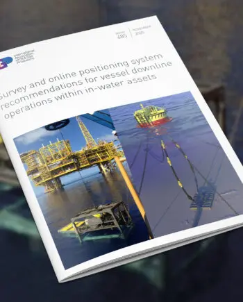 Survey and online positioning system recommendations for vessel downline operations within in-water assets