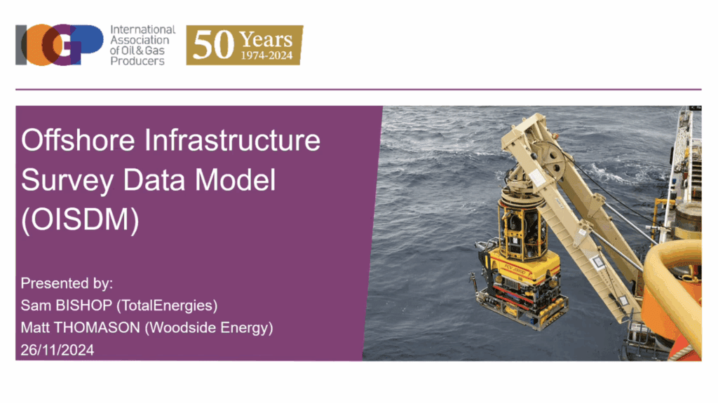 Offshore Infrastructure Survey Data Model Webinar