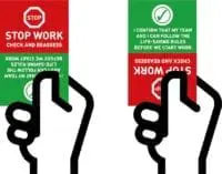 Holding workcard Holding workcard