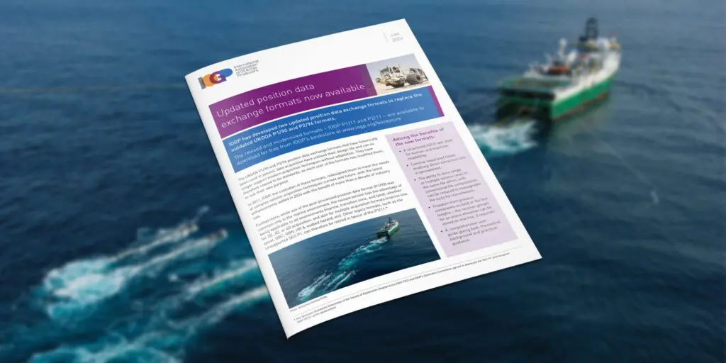 IOGP has published version 2.0 of the P1/11 and P2/11 formats.