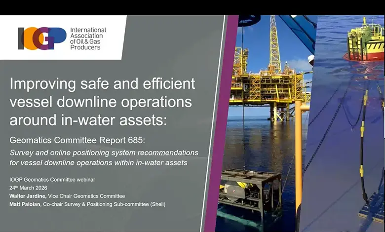 The IOGP Geomatics Committee recently hosted a webinar to introduce the newly released guideline Survey and online positioning system recommendations for vessel downline operations within in-water assets.
